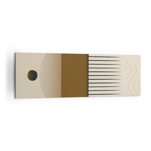 Quadro su tela - Stampe su Tela - Composizione geometrica astratta nei toni del beige e del marrone - 160x50cm - Diversi stati - Decorazione murale moderna per soggiorno e camera da letto ARTTOR