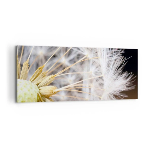 Quadro su tela - Stampe su Tela - Macrofotografia di un dente di leone con semi delicati - 120x50cm - Subito prima del decollo - Decorazione murale moderna per soggiorno e camera da letto ARTTOR