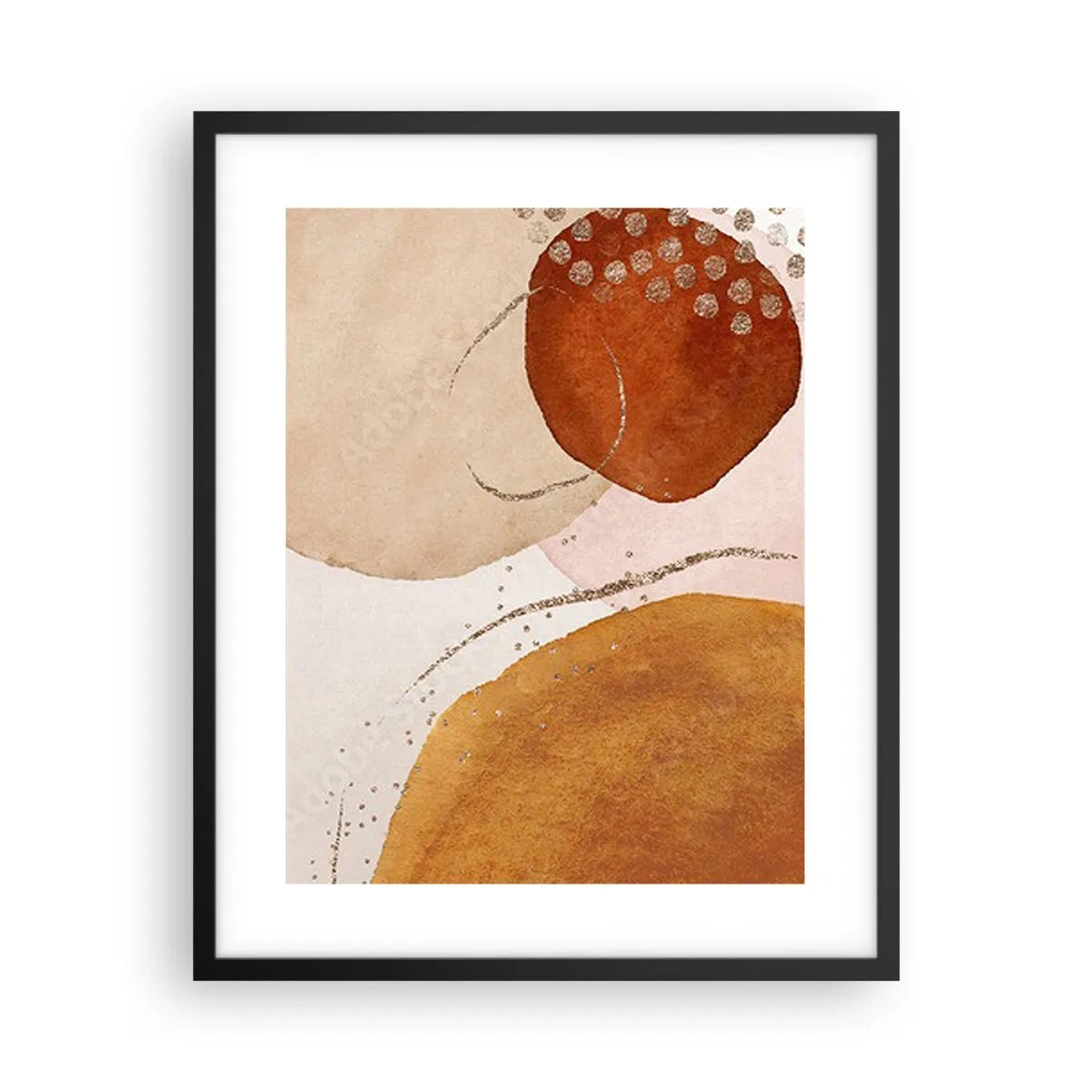 Poster in cornice nera - Rotondità e movimento - 40x50 cm