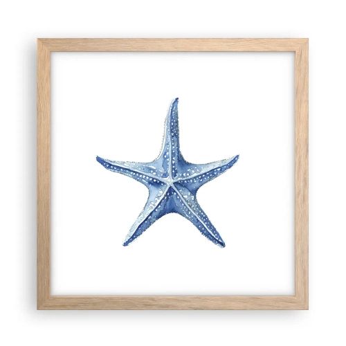 Poster in cornice rovere chiaro - Stella marina - 30x30 cm