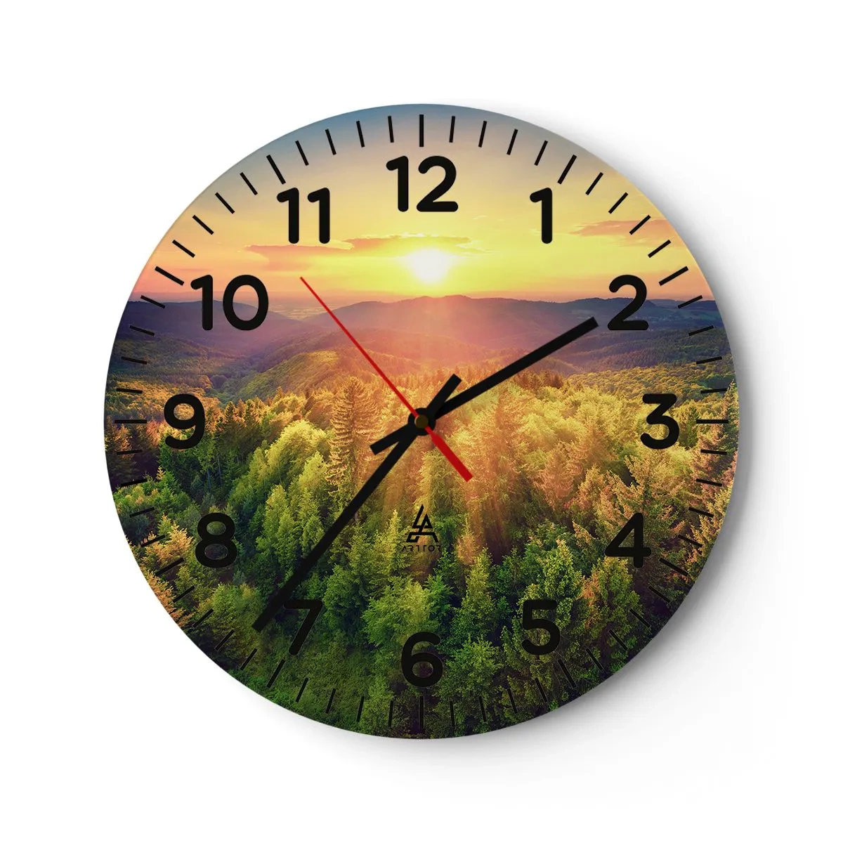 Orologio da parete - Orologio in Vetro - Vette e cime - 40x40 cm