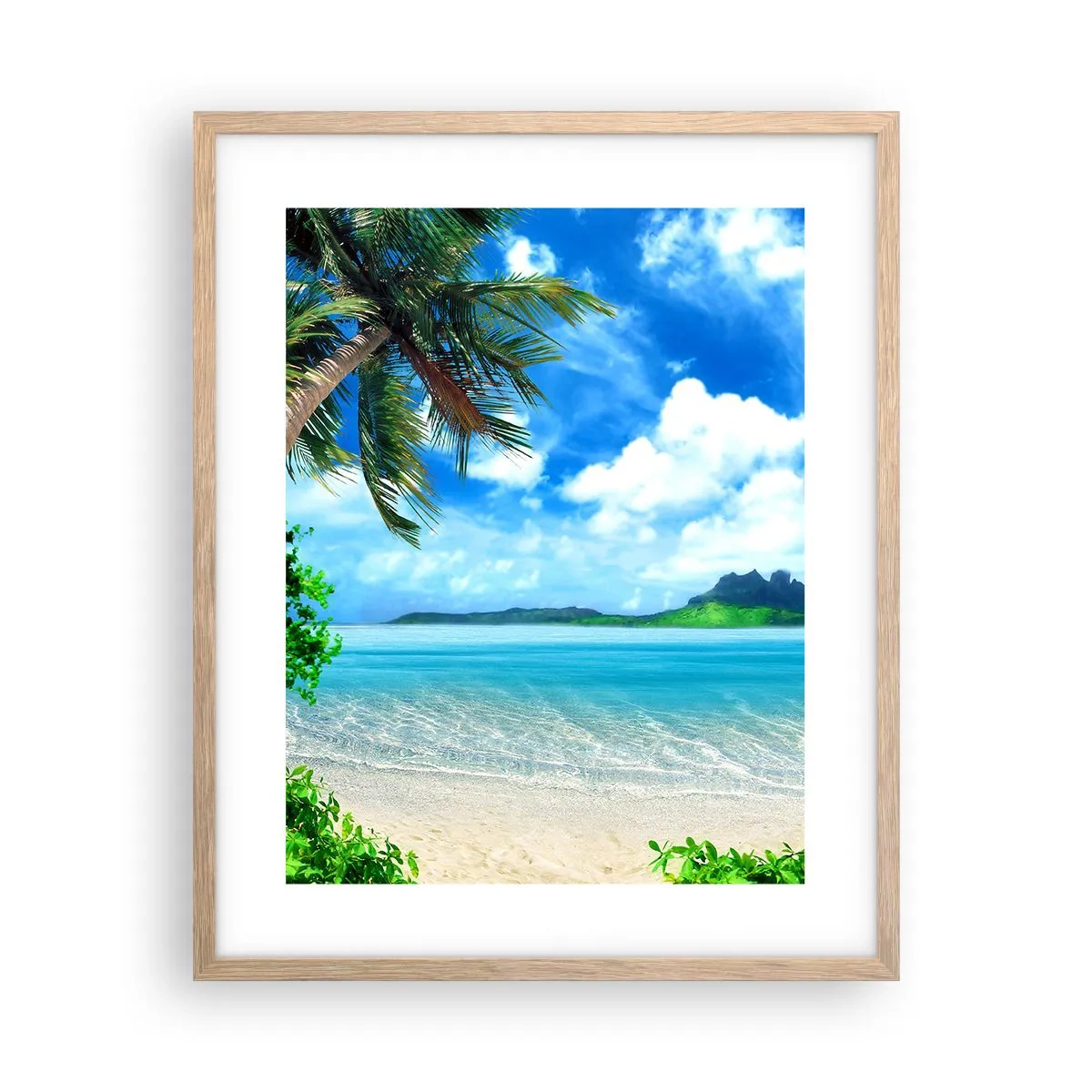 Poster in cornice rovere chiaro - L'azzurro dei tropici - 40x50 cm