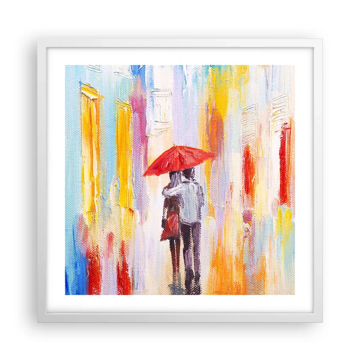Poster in cornice bianca - Che piova ancora - 50x50 cm