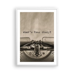 Poster in cornice bianca - Rispondimi - 50x70 cm