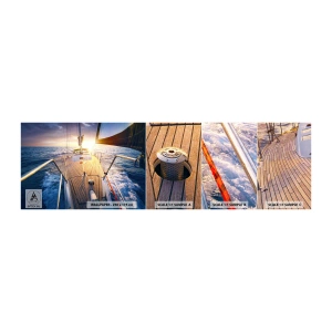 Campione di Fotomurale Adesivo Deluxe Sticker - Correndo sulle onde - Barca a vela, Mare, navigazione - 100x30 cm