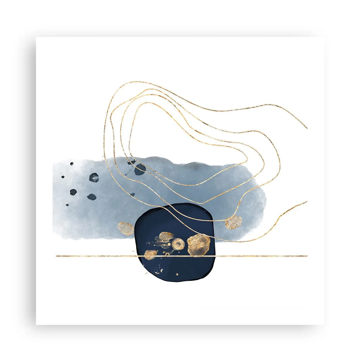 Poster - Fantasia blu e oro - 60x60 cm