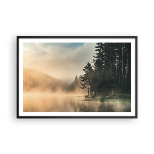 Poster in cornice nera - La nascita del giorno - 91x61 cm