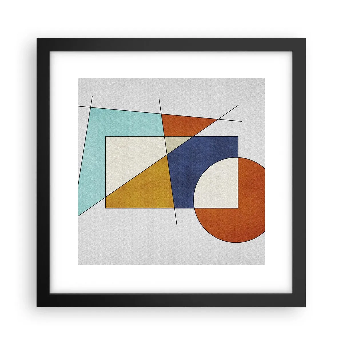 Poster in cornice nera - Astrazione: gioco modernista - 30x30 cm