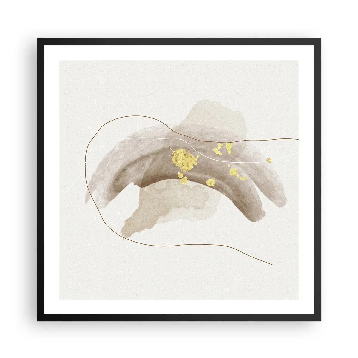 Poster in cornice nera - Incontro nello spazio - 60x60 cm