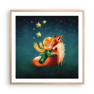 Poster in cornice rovere chiaro - Il piccolo principe - 60x60 cm