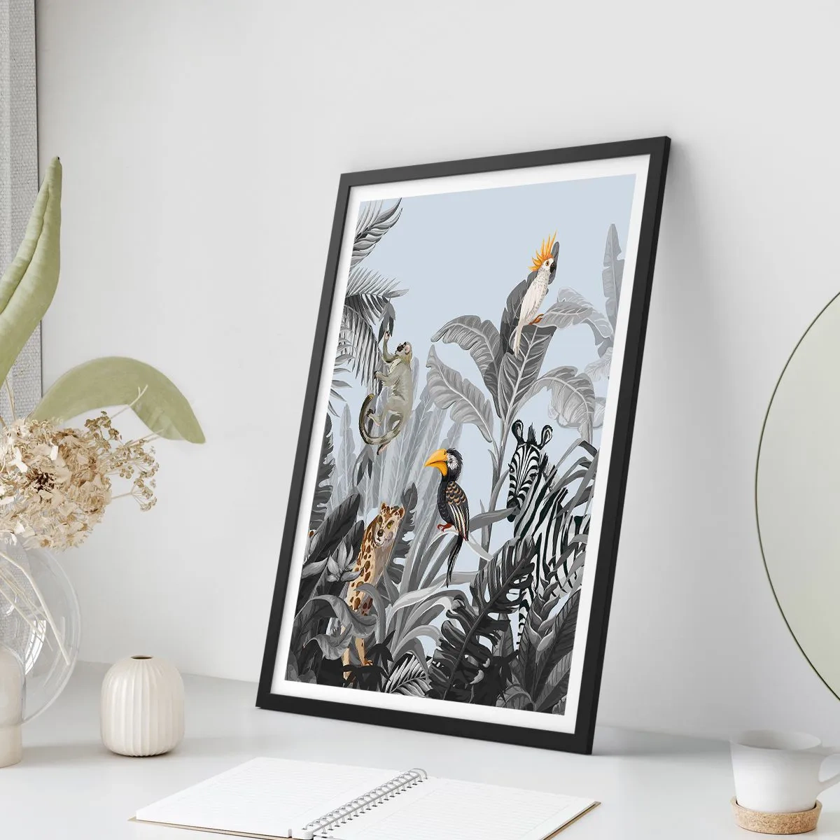 Poster in cornice nera - Favola africana - 70x100 cm