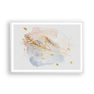 Poster in cornice bianca - Soffio d'oro - 100x70 cm