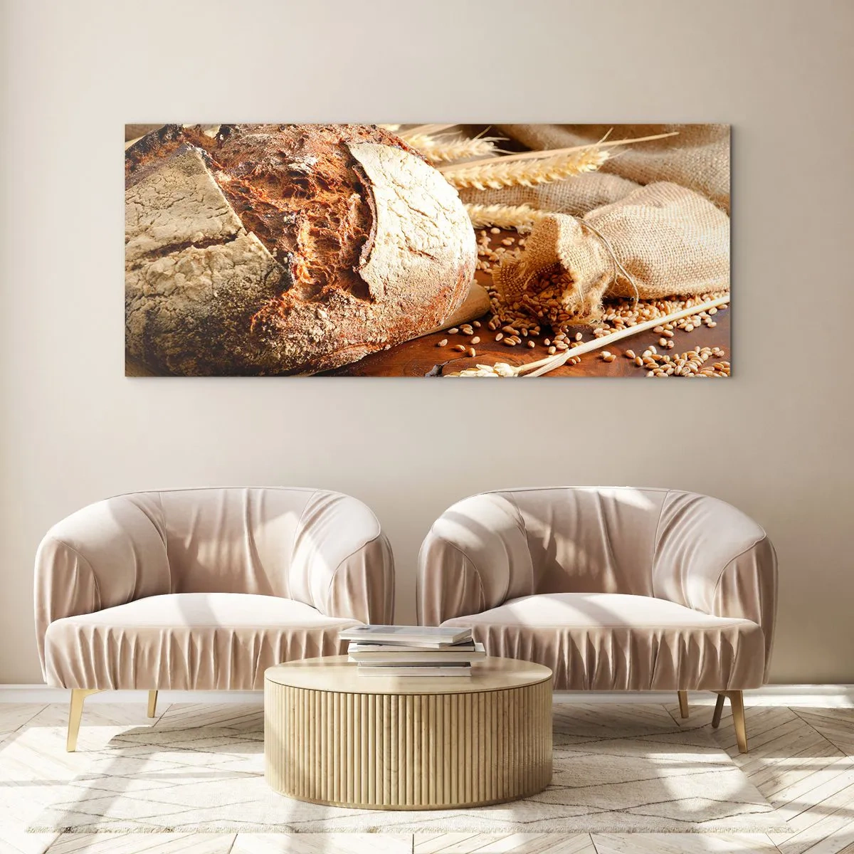 Quadro su vetro - Appetitoso, profumato, croccante - 90x30 cm