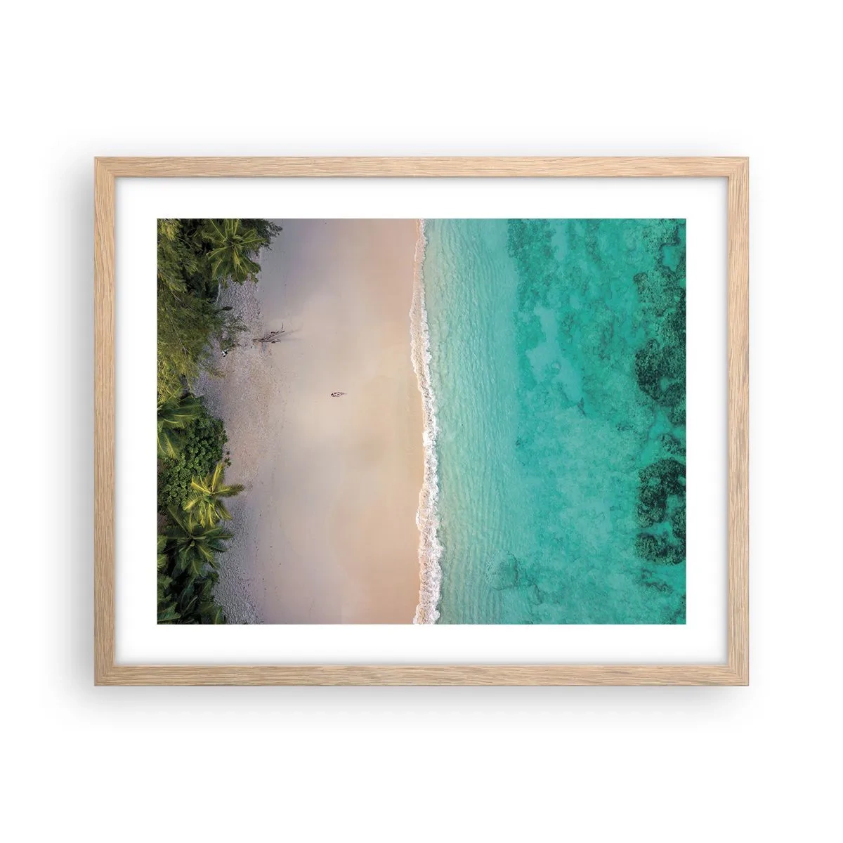 Poster in cornice rovere chiaro - Spiaggia del paradiso - 50x40 cm