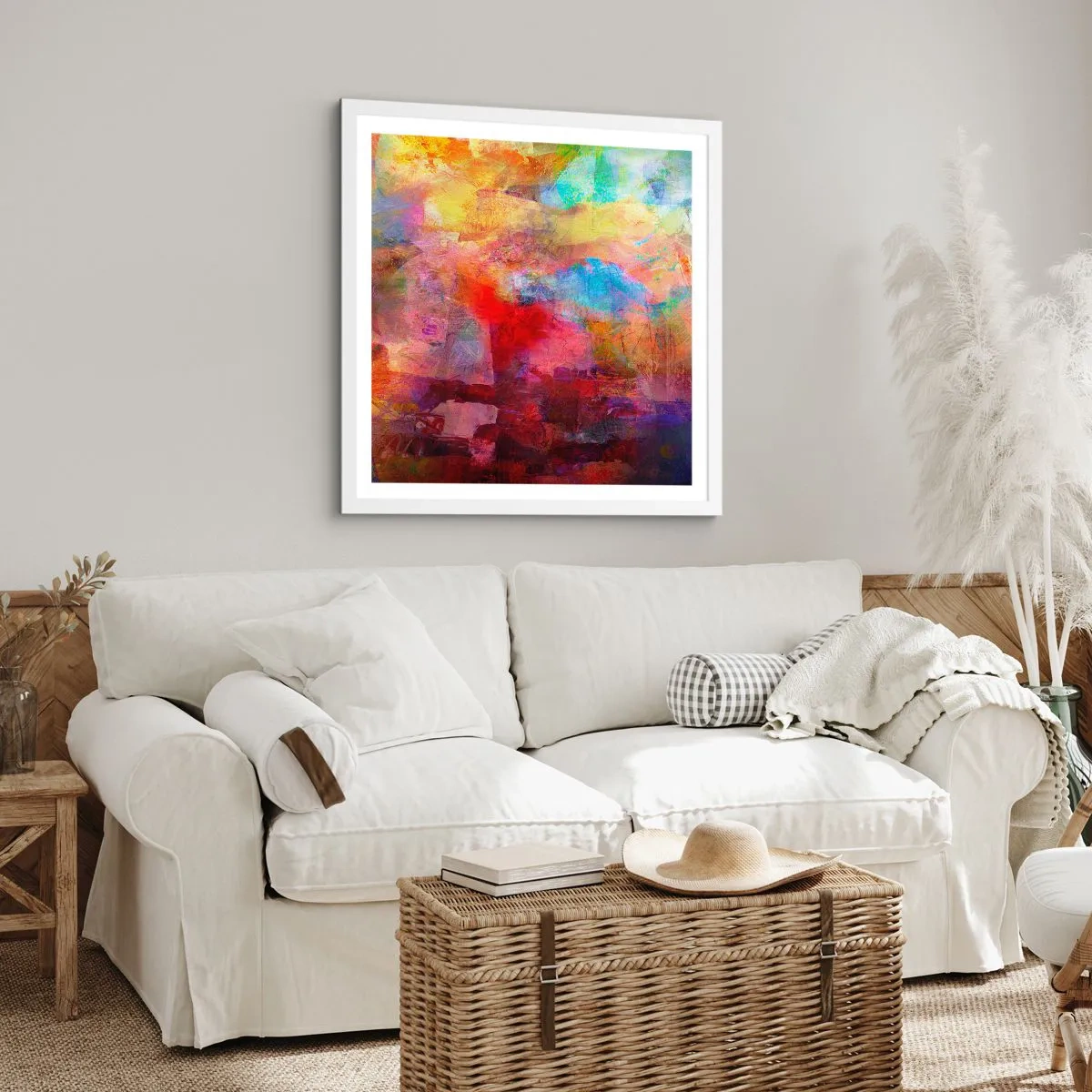 Poster in cornice bianca - Guardando dentro all'arcobaleno - 40x40 cm