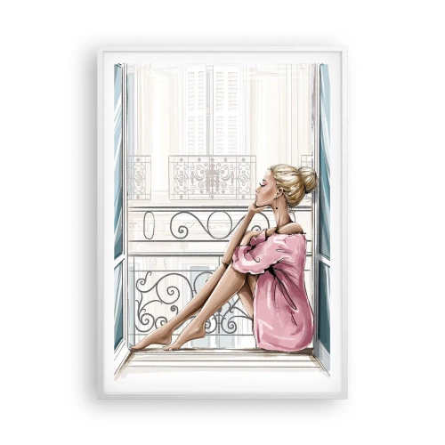 Poster in cornice bianca - Mattino parigino - 70x100 cm