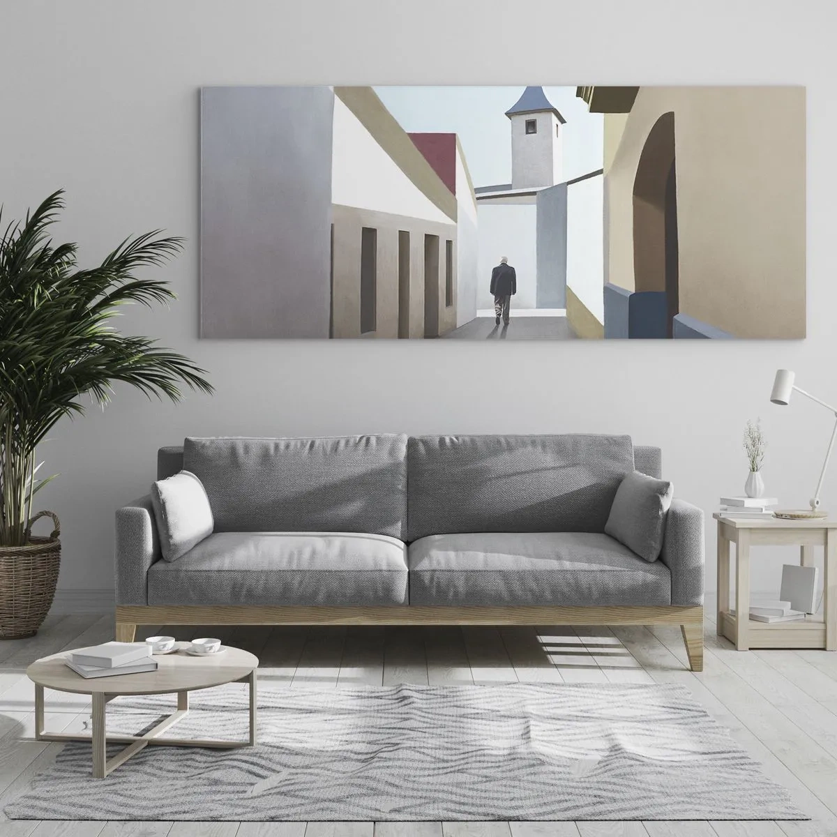Quadro su vetro - Passeggiata assolata - 100x40 cm
