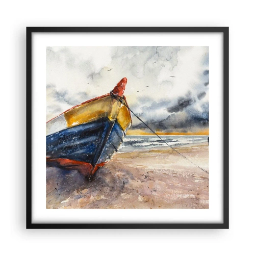 Poster in cornice nera - Riposo sulla riva - 50x50 cm