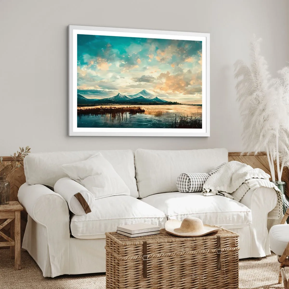 Poster in cornice bianca - Sotto la protezione del cielo - 100x70 cm