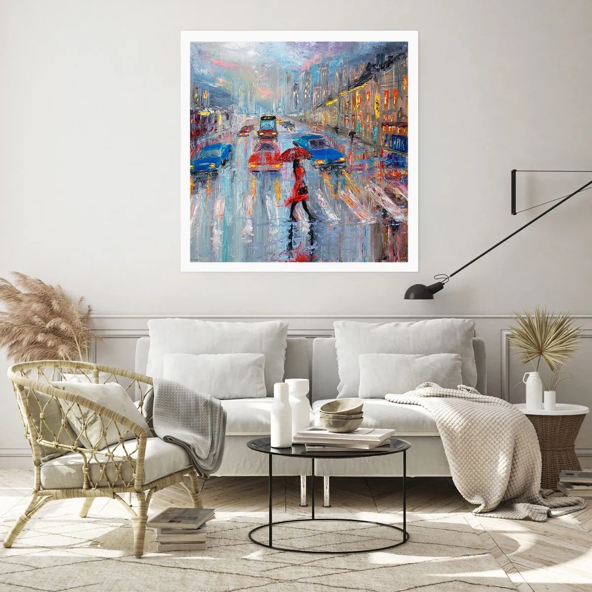 Poster - Pomeriggio di pioggia in città - 50x50 cm