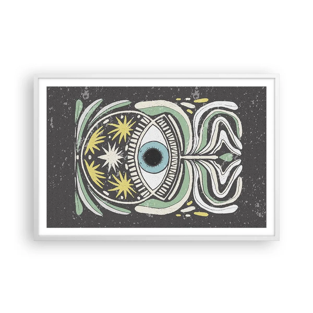 Poster in cornice bianca - Rituali tribali - 91x61 cm