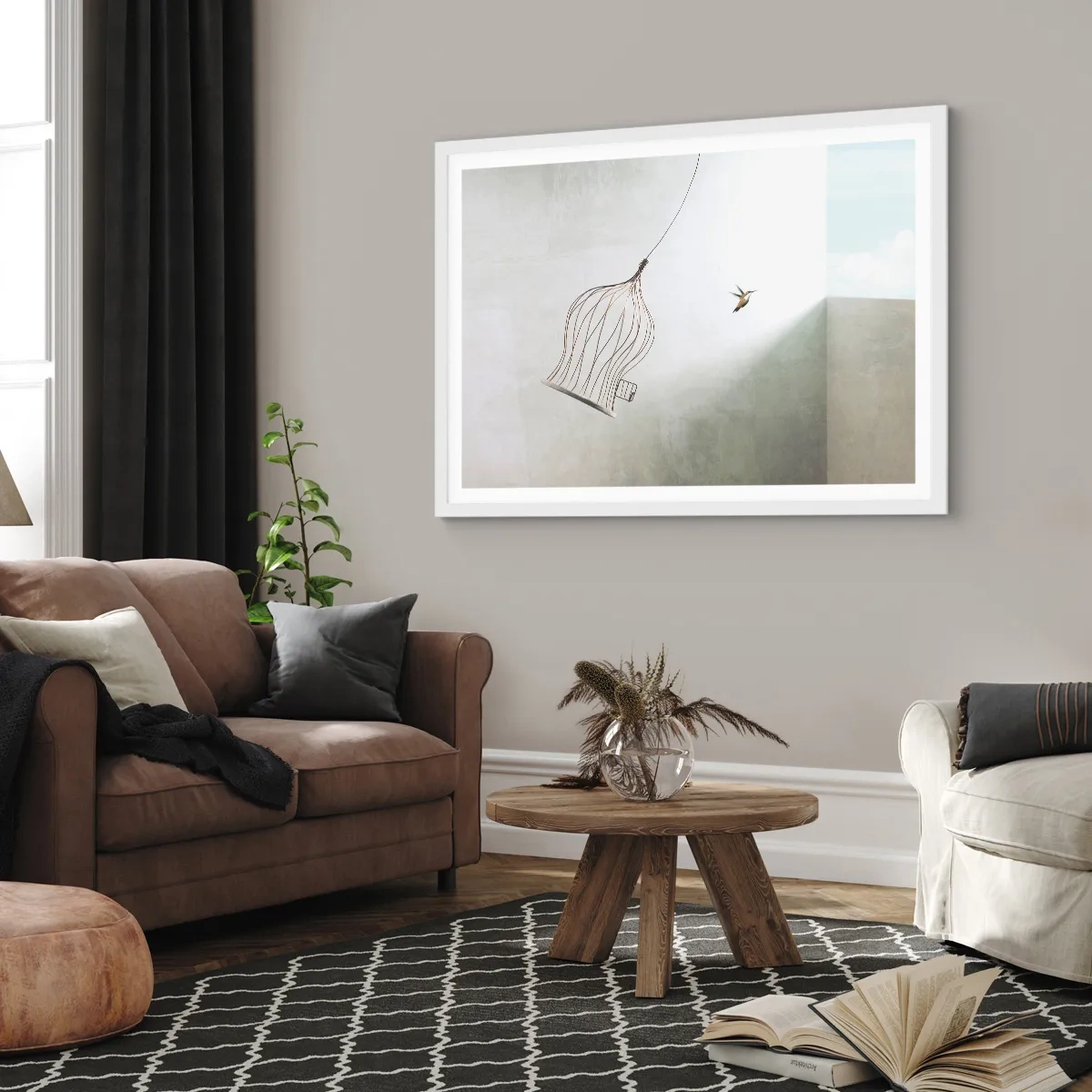 Poster in cornice bianca - Nel proprio elemento - 91x61 cm