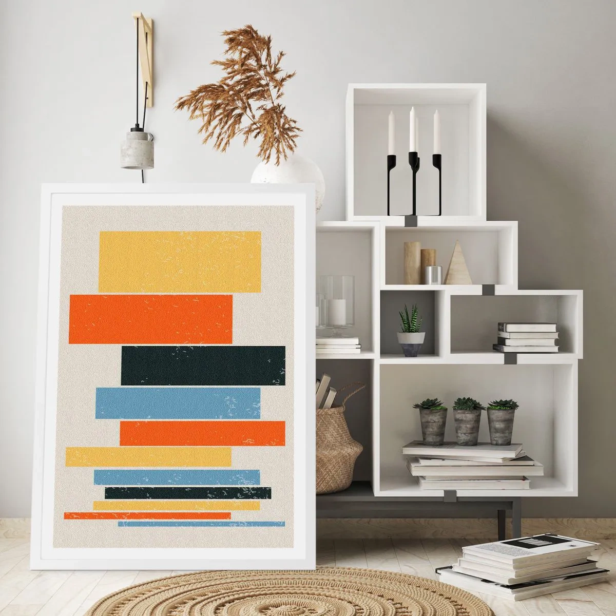 Poster in cornice bianca - Notazione musicale - 30x40 cm