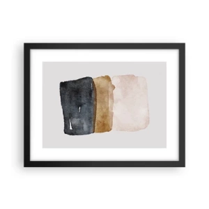 Poster in cornice nera - Composizione di colori della terra - 40x30 cm