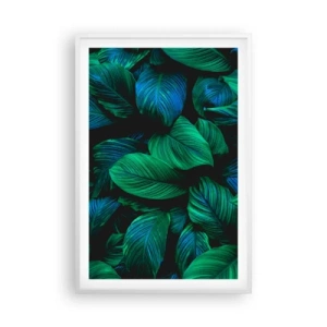 Poster in cornice bianca - Nella folla verde - 61x91 cm