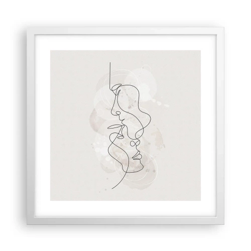 Poster in cornice bianca - Intrecciati in un abbraccio - 40x40 cm