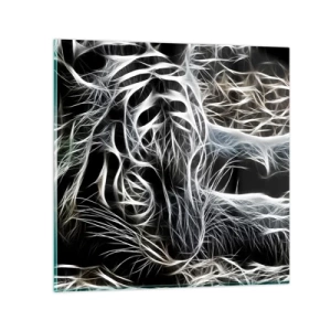 Quadro su vetro - Studio di leggerezza felina - 70x70 cm
