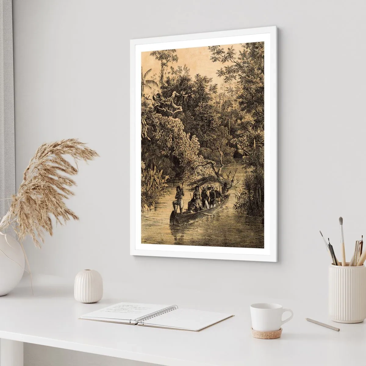 Poster in cornice bianca - Viaggio alla fonte - 70x100 cm