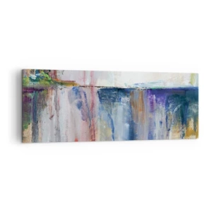 Quadro su tela - Stampe su Tela - Una composizione astratta di colori con effetto riflesso sulla tela. - 140x50cm - Impressioni e suggestioni colorate - Decorazione murale moderna per soggiorno e camera da letto ARTTOR