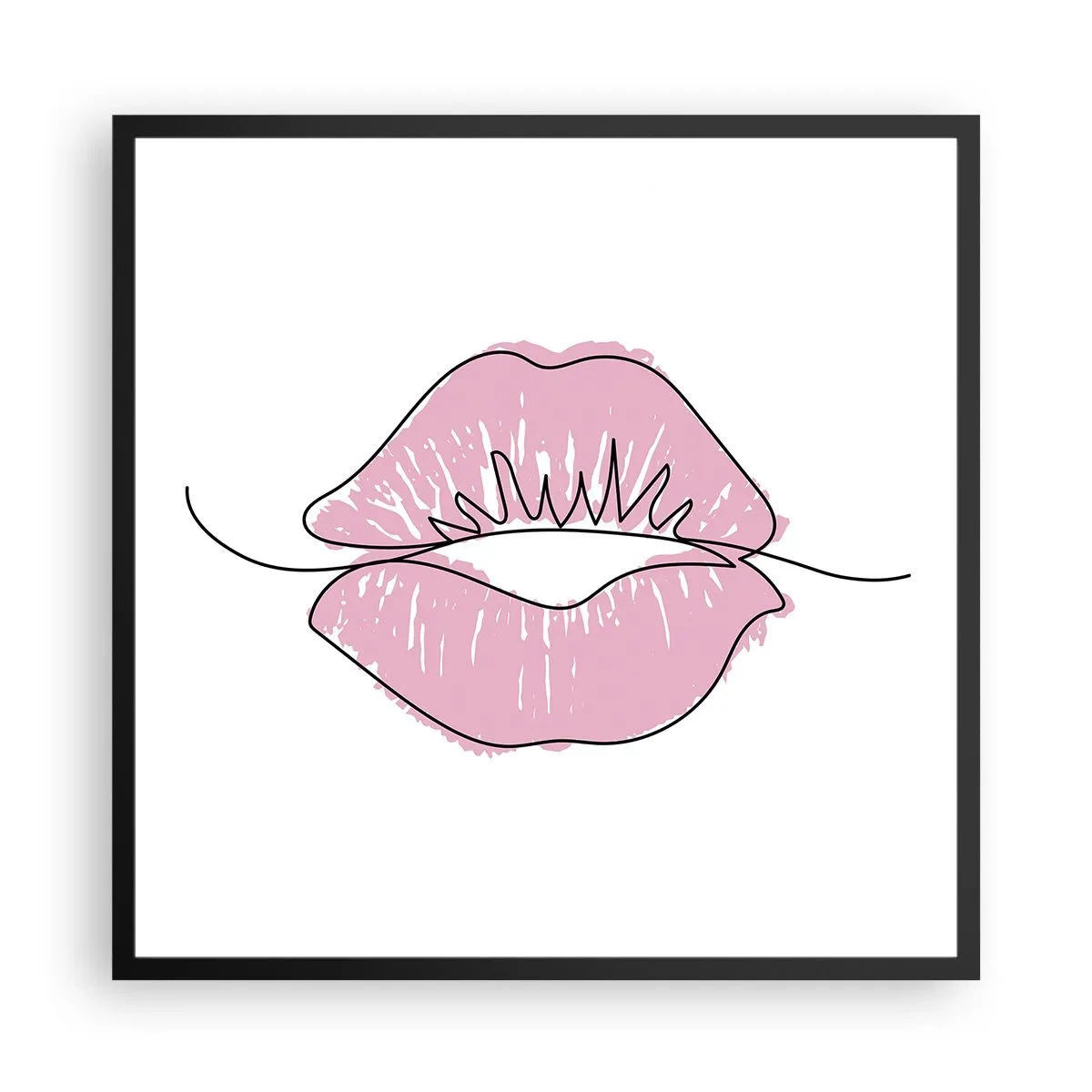 Poster in cornice nera - Pronti al bacio? - 60x60 cm