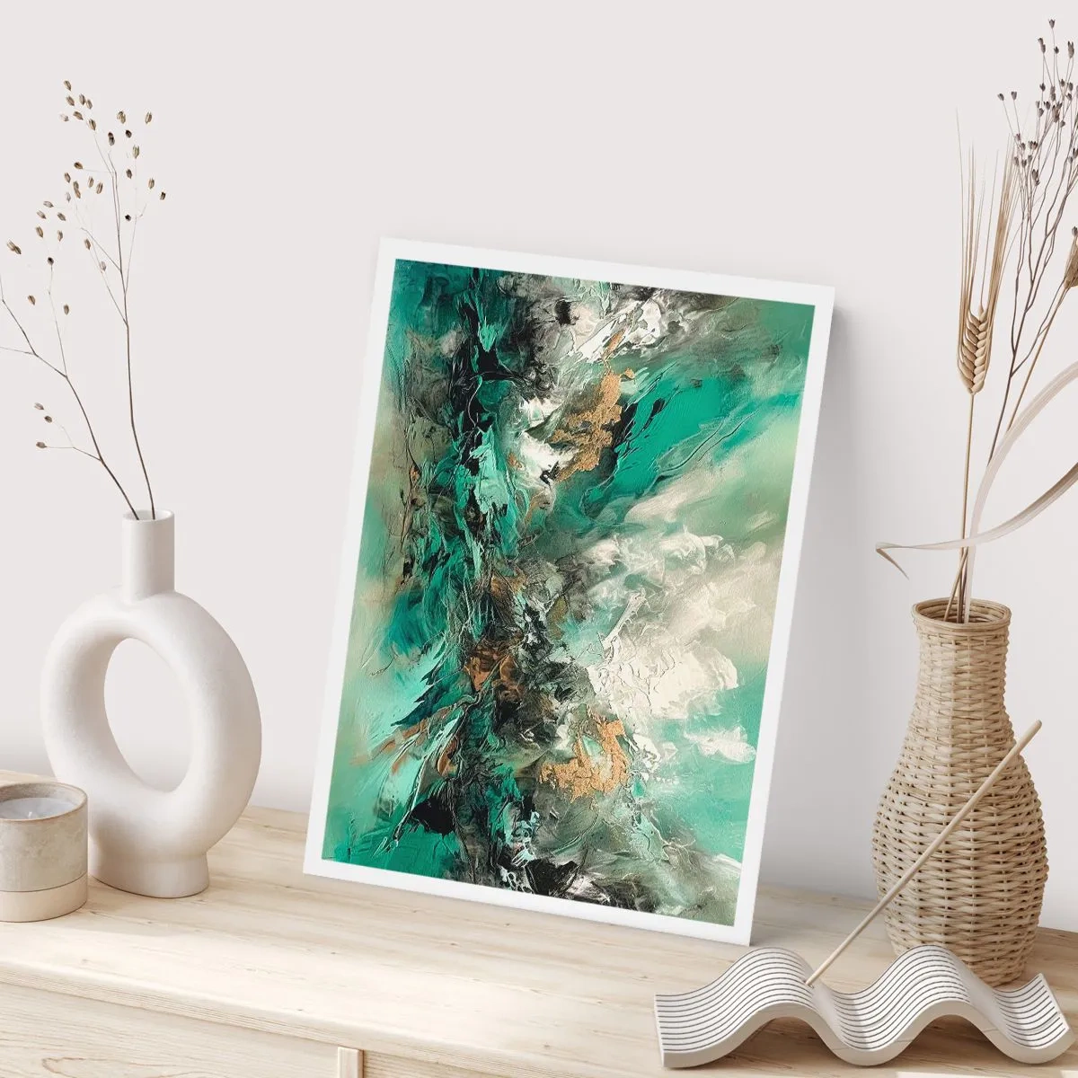 Poster - Frangente nero e smeraldo - 61x91 cm