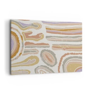 Quadro su tela - Stampe su Tela - Sezioni trasversali colorate di forme astratte - 100x70cm - Sezioni colorate - Decorazione murale moderna per soggiorno e camera da letto ARTTOR