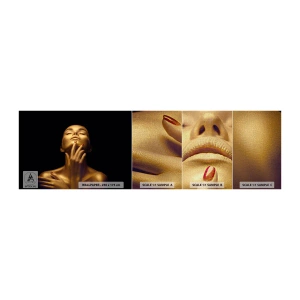 Campione di Fotomurale Premium Canvas - Come seta d'oro - Donna, Volto di donna, Corpo - 100x30 cm