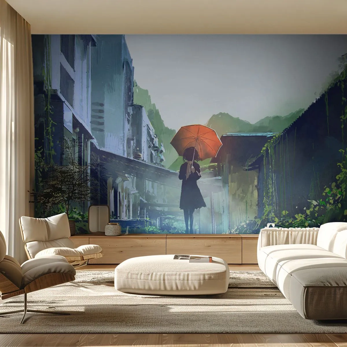 Fotomurali Premium Canvas - Pioggia vivificante - Astrazione, Città, Architettura - 500x350 cm