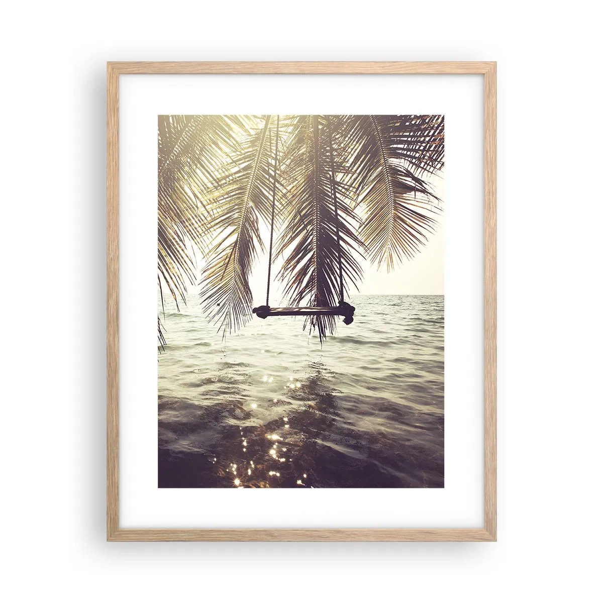 Poster in cornice rovere chiaro - Si può dondolare tra le nuvole a volontà - 40x50 cm