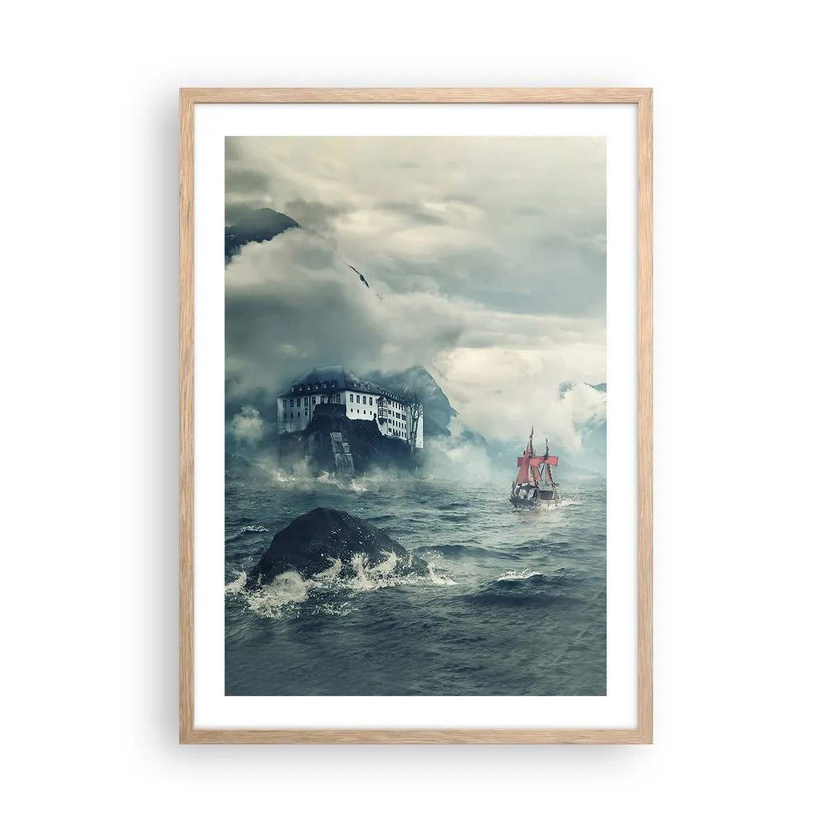 Poster in cornice rovere chiaro - Sulle acque magiche - 50x70 cm