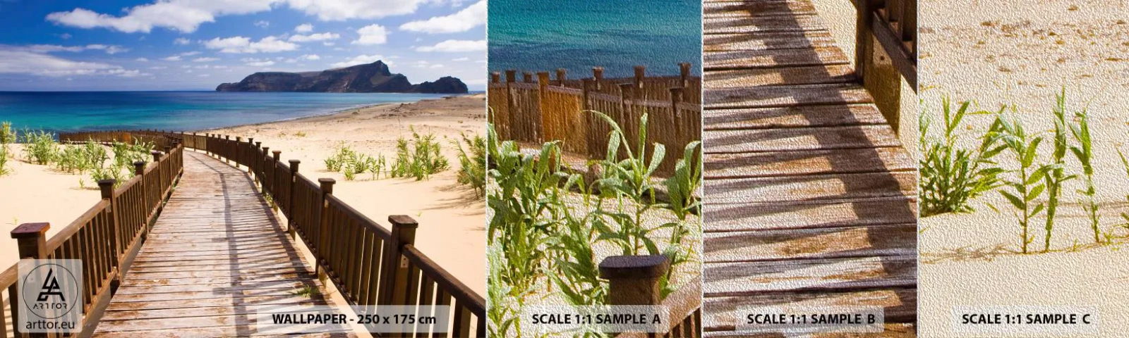 Campione di Fotomurale Premium Sand - Portami alle isole fortunate - Paesaggio, Spiaggia, Madera - 100x30 cm