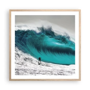 Poster in cornice rovere chiaro - Sfida accettata - 60x60 cm