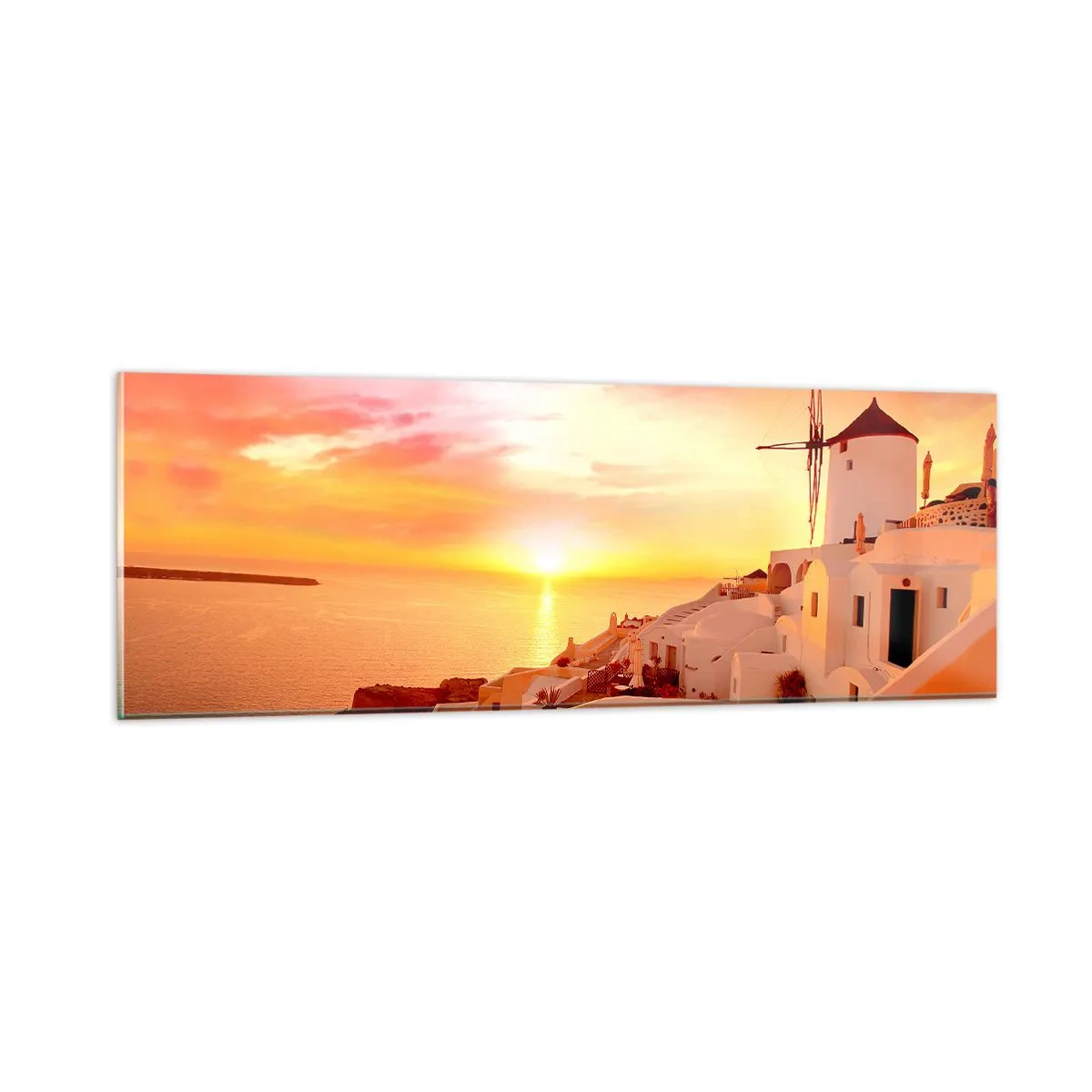 Quadro su vetro - Sciogliersi nel bianco e nell'oro - 90x30 cm