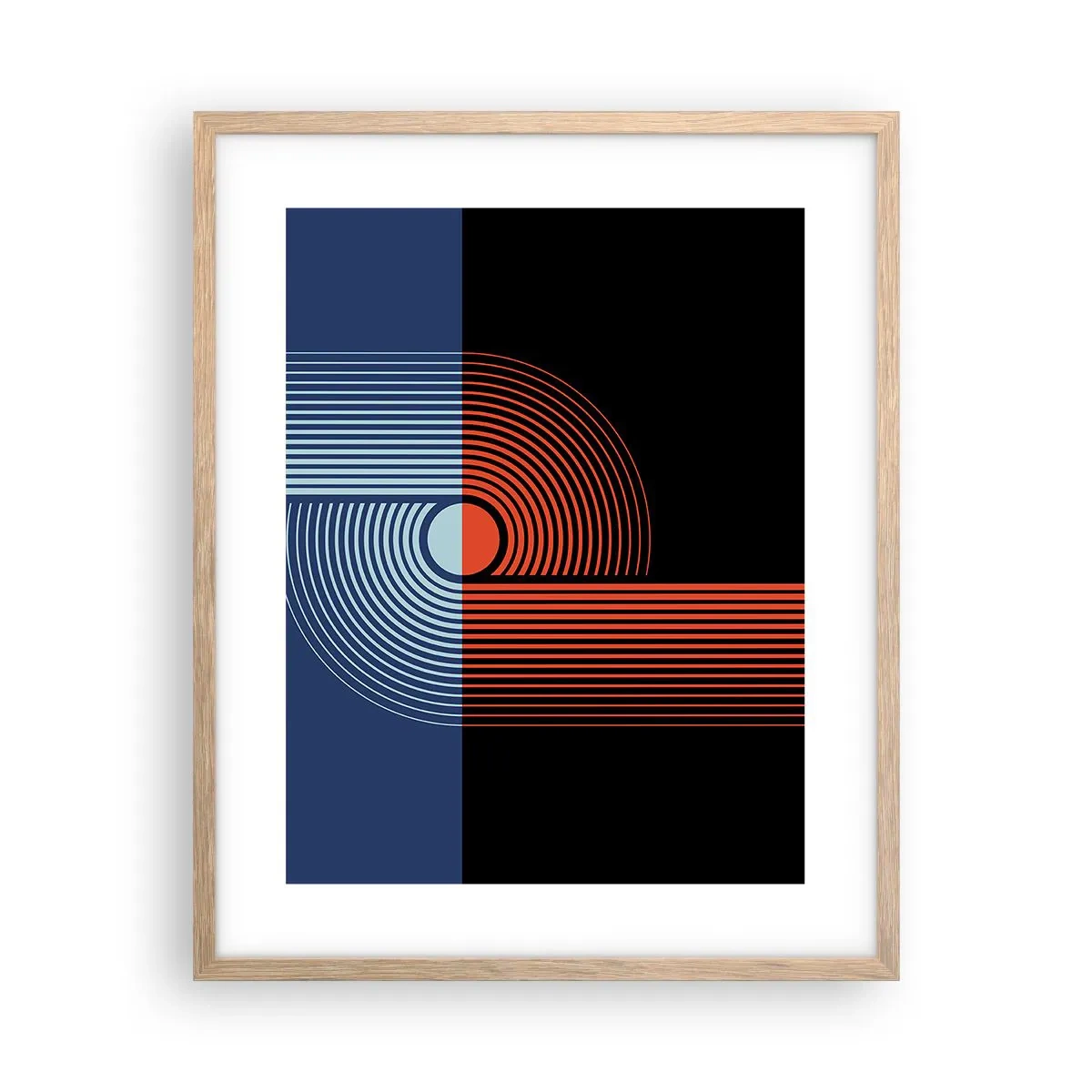 Poster in cornice rovere chiaro - Nell'abbraccio geometrico - 40x50 cm