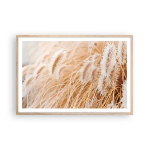 Poster in cornice rovere chiaro - Il fruscio dorato dell'erba - 91x61 cm