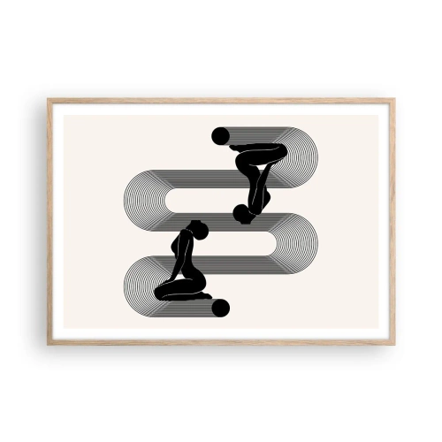 Poster in cornice rovere chiaro - Simmetria sensuale - 100x70 cm