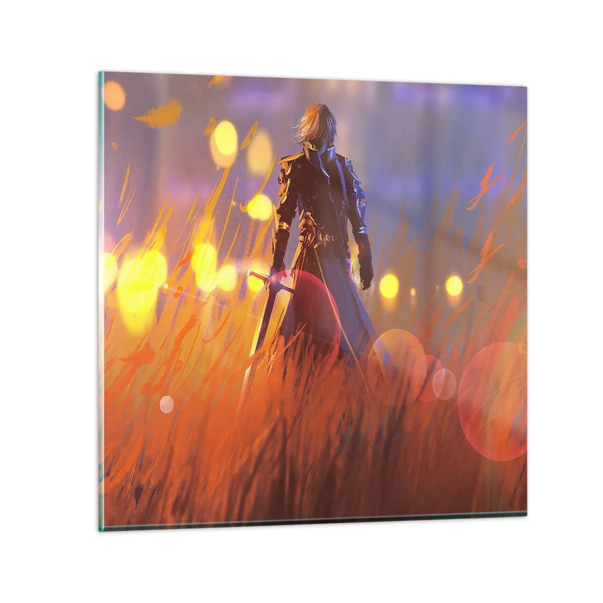 Quadro su vetro - Il cavaliere errante - 30x30 cm