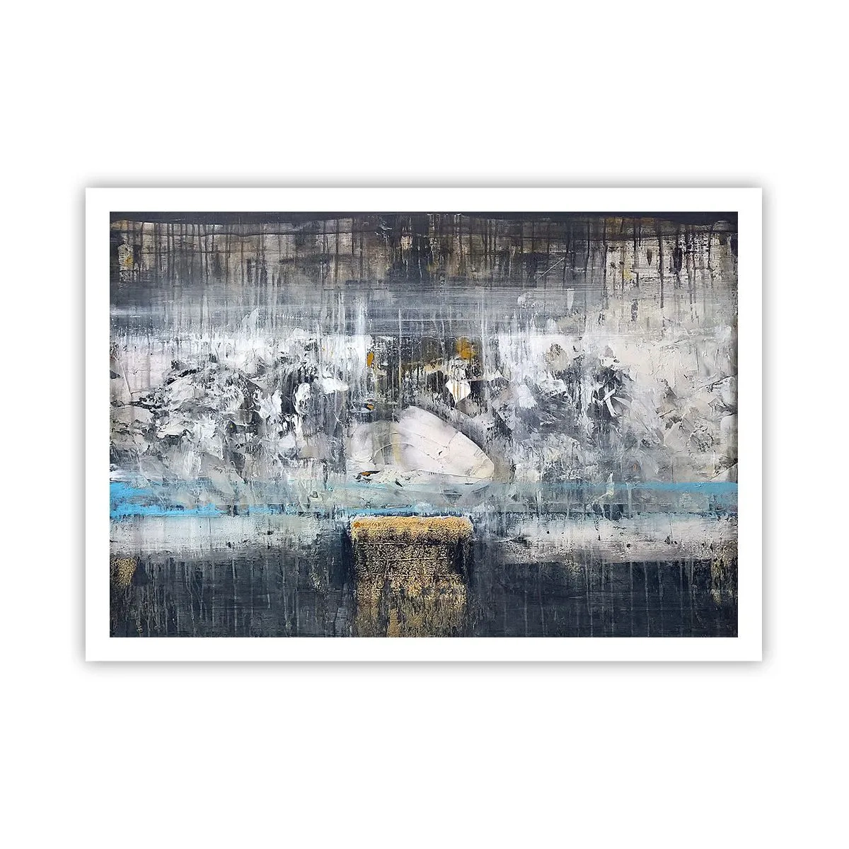 Poster - Composizione astratta in toni freddi - 100x70cm - Talvolta è facile, talvolta è difficile - Decorazione murale moderna per soggiorno e camera da letto ARTTOR
