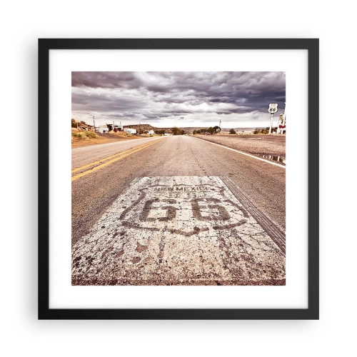 Poster in cornice nera - La Route 66: una leggenda americana - 40x40 cm