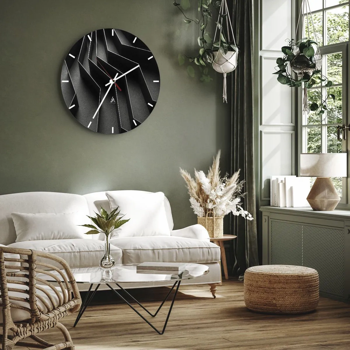 Orologio da parete - Orologio in Vetro - Ordine tridimensionale - 40x40 cm